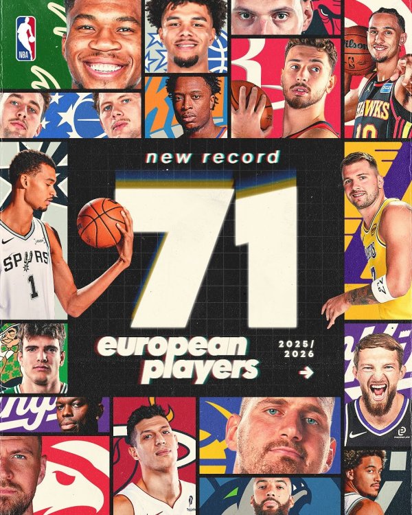 牛融网 NBA欧洲: 本赛季将有71位来自欧洲的球员征战NBA, 创新记录